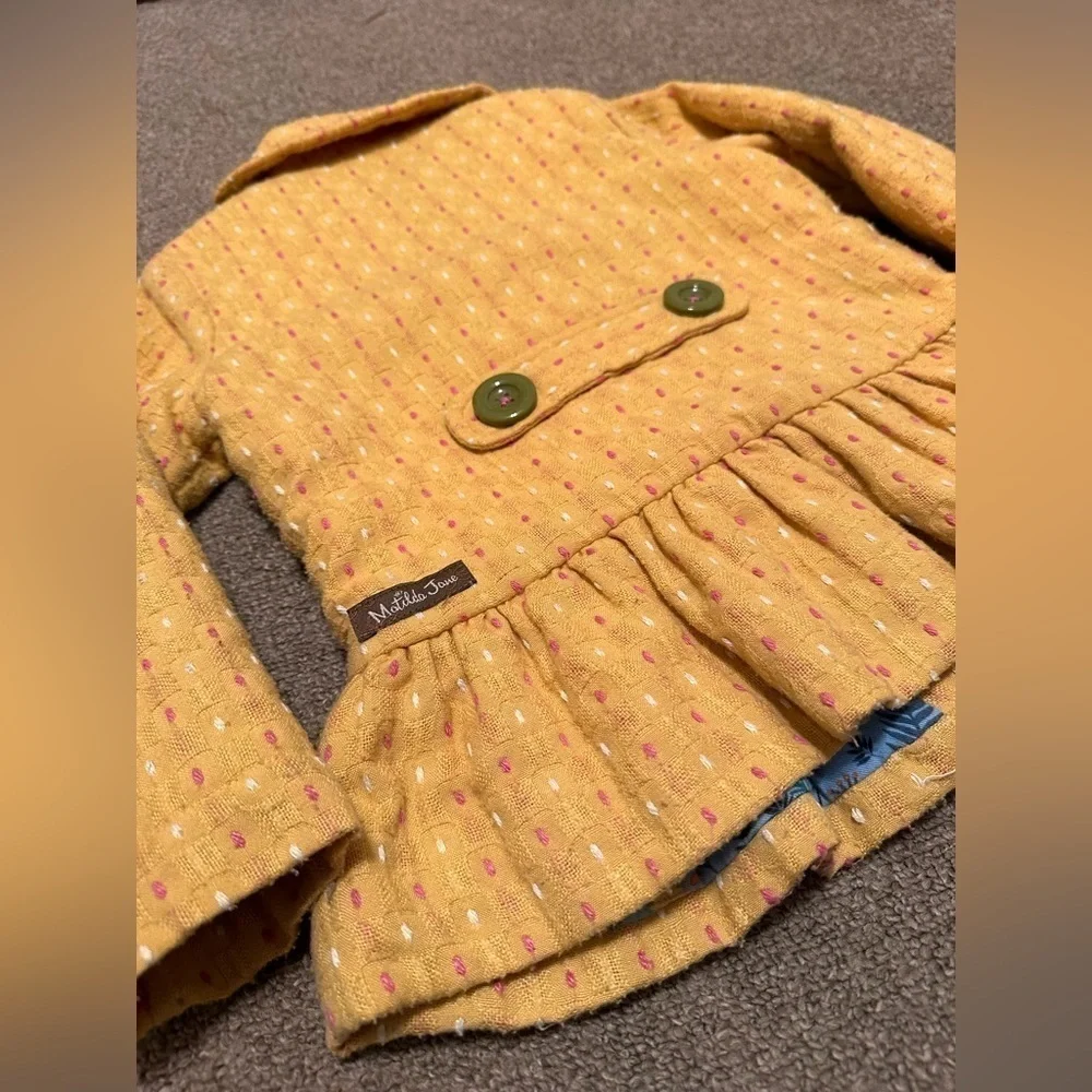 Matilda Jane Girls Yellow Going Easy Jacket Sz 4 - Picture 9 of 10